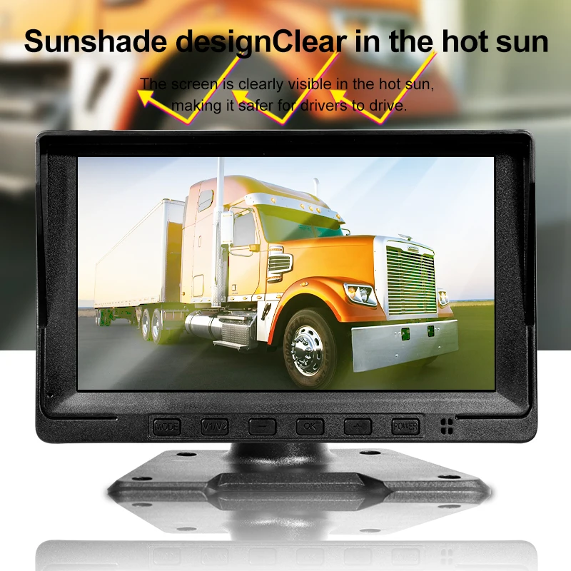 7 Inch Full HD 1080p Dual Lens Split View Backup Reverse Monitor Rear View Side Mirror Bus Truck Camera