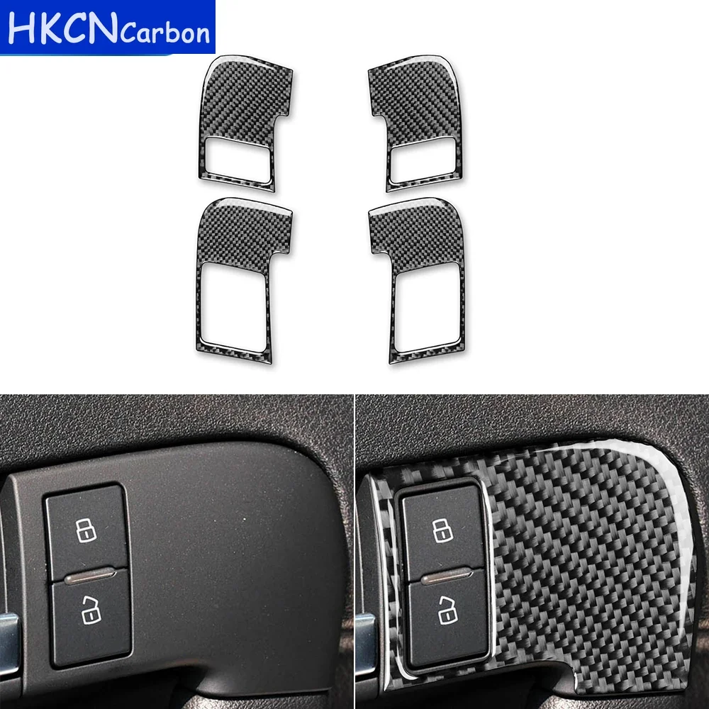 

For Audi A3 S3 8P 2006 2007 Carbon Fiber Doors Panel Door Lock Frame Trim Cover Sticker Interior Styling Car Accessories