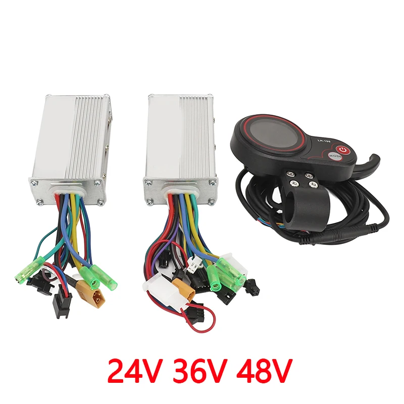 Brushless Motor Controller 24V 36V 48V 500W 25A LH100 LCD Display Dual Drive Controller Kit for Electric Bicycle Bike Scooter