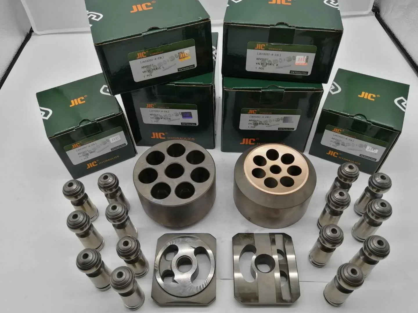 CAT E320B E325B Hydraulic Pump Parts, JIC A8VO107 Cylinder Block & Valve Plate & Plunger