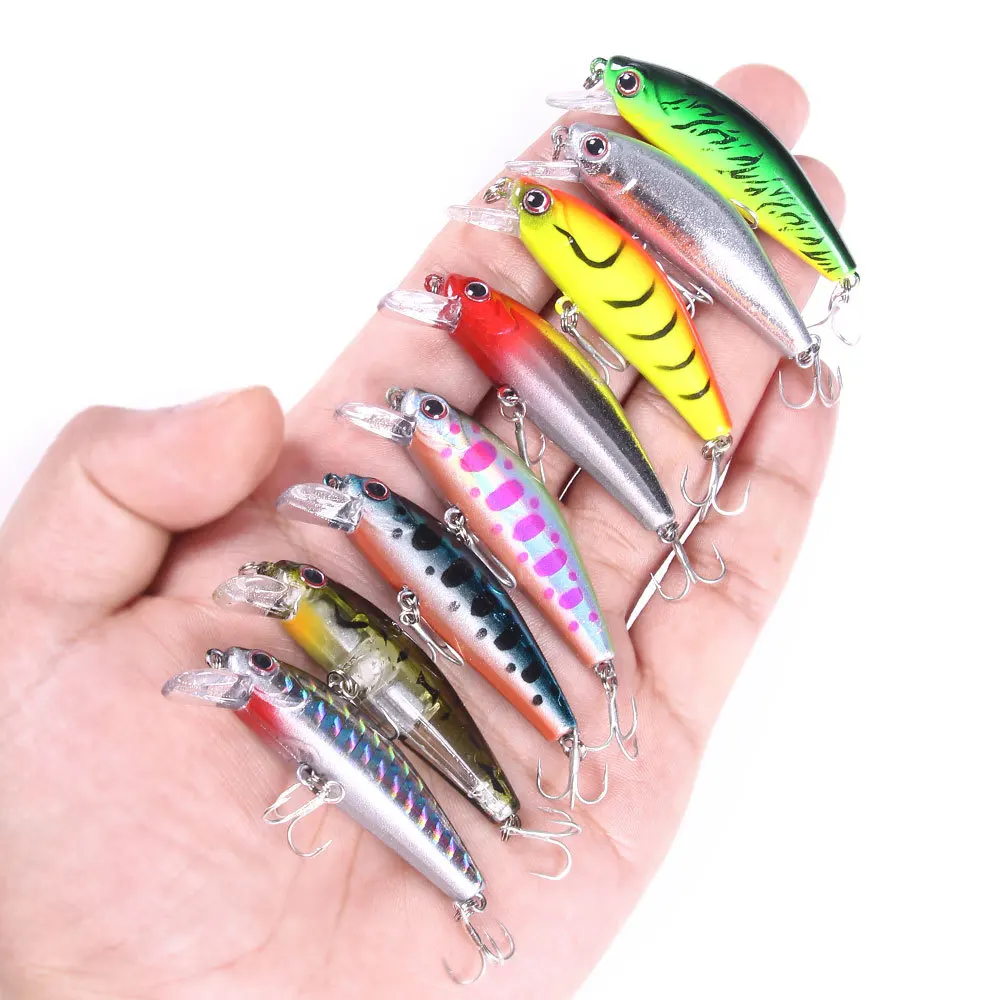 Submersible Minnow Fishing Gear Lure Bait Reinforced Hook Diving Minnow Plastic False Hard Bait Fishing Swinging Dying Shock Jig