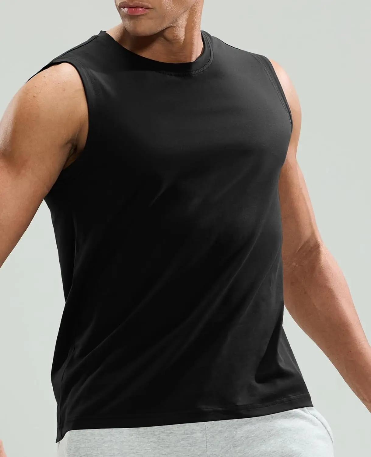 MIER Mens Tank Tops Cotton Sleeveless Muscle Shirts for Workout Running Athletic Gym Lounge Casual, Breathable Anime compression