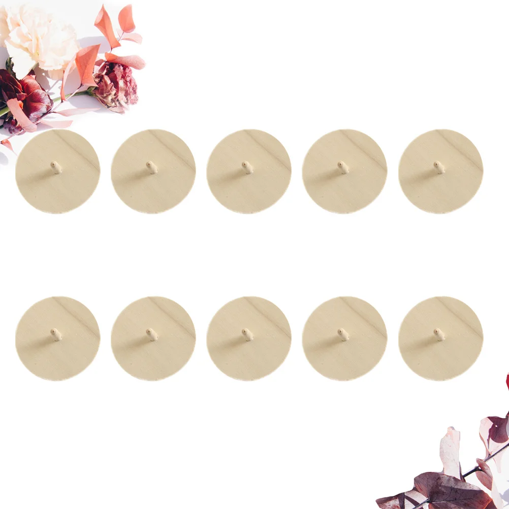 10 pçs de madeira natural girando topo sem pintura diy crianças giroscópio brinquedo para o desenvolvimento habilidades criatividade exercício