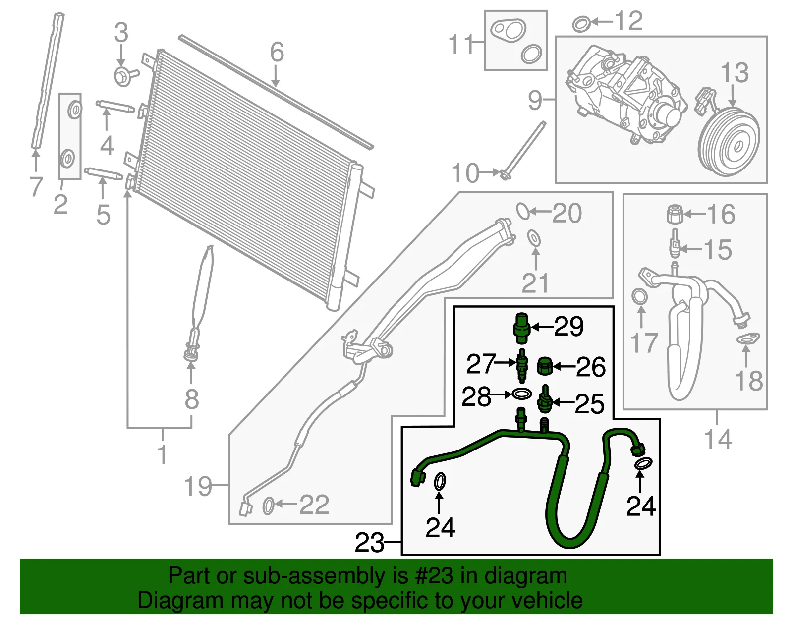Fongsky A/C Refrigerant Discharge Hose FL3Z19972P, Compatible with Ford F150 2015-2020, 3.5L V6
