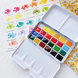 Van Gogh Netherlands 24/40 Color Solid Watercolor Paint Trial Pack 0.5/1ml Mini Pack Acuarela Artist Painting Art Supplies