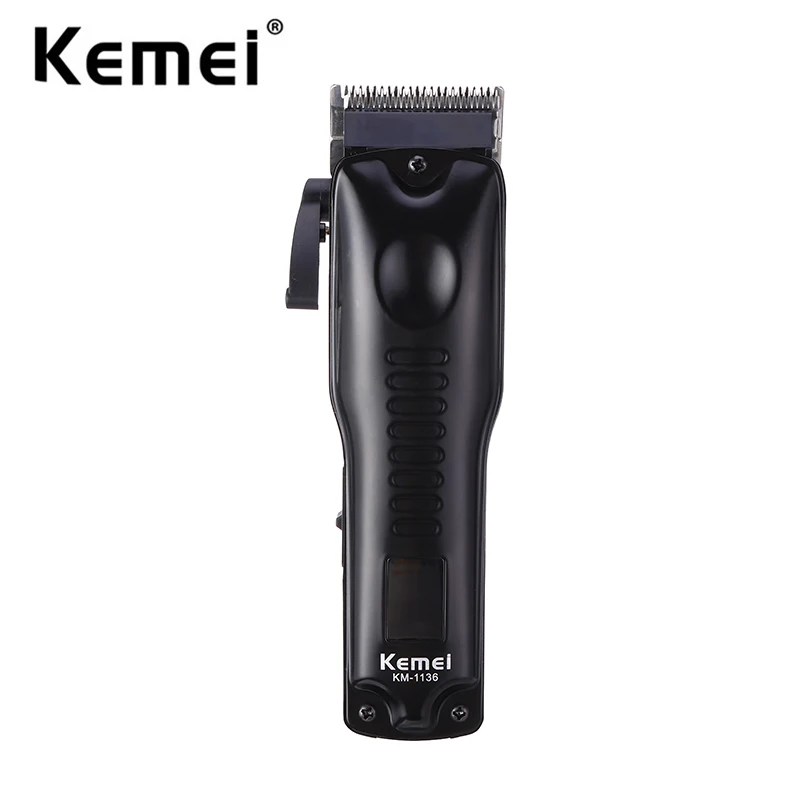 Kemei 8W Barber Hair Clipper Fade Blade Hair Trimmer Men Rechargeable Cordless Electric Taper Hair Cutting Machine LCD Display