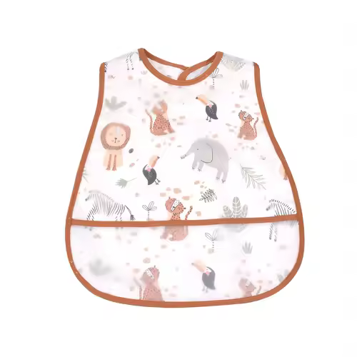 2023New Cartoon Pattern EVA Waterproof Pocket Lunch Feeding Bibs Adjustable Baby Bibs Cute Children Baby Apron Kids Burp Cloths - Image 16