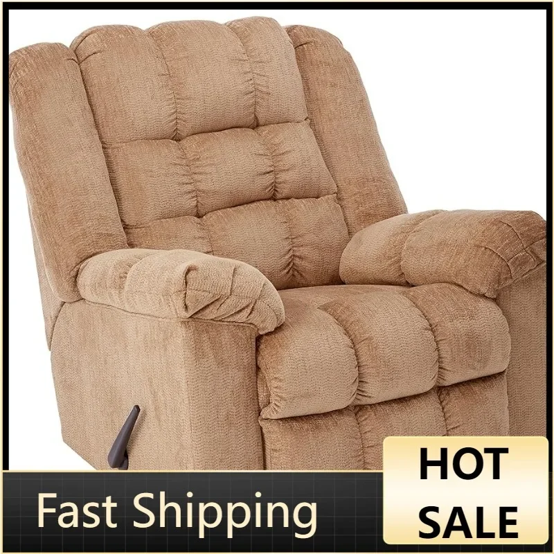 

Signature Design by Ashley Ludden Ultra Plush Tufted Manual Rocker Recliner, Light Brown