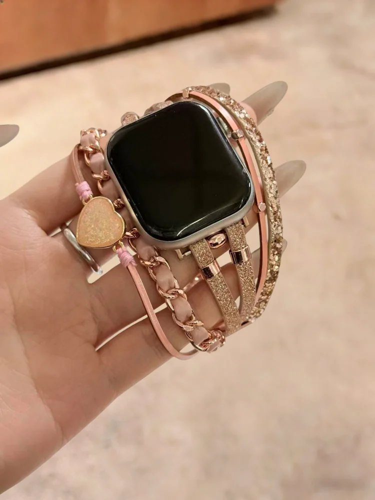 

1 simple and luxurious watch strap compatible with iWatch strap 38mm 40mm 41mm 42mm 44mm 45mm 49mm fashionable handmade strap