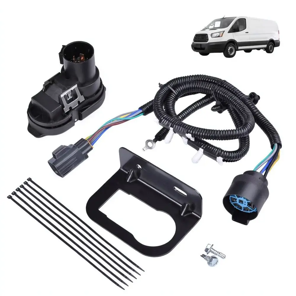 Towing Trailer Wiring Adapter Socket Kit 4 To 7 Pin With Mounting Bracket For Reliable Vehicle Hitch Electrical System
