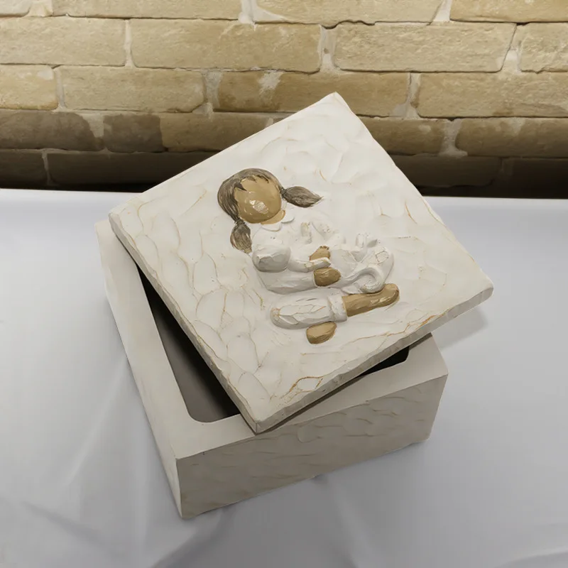 Nueva urna de resina para mascotas, caja de ataúd funerario universal para cremación conmemorativa de angelo, perro y gato