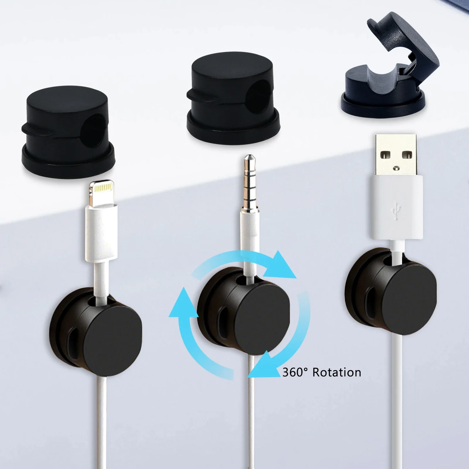 

1/6/12 шт. магнитный зажим для кабеля, прочный склеенный пружинный настольный кабельный органайзер, вращающийся держатель провода для дома, офиса