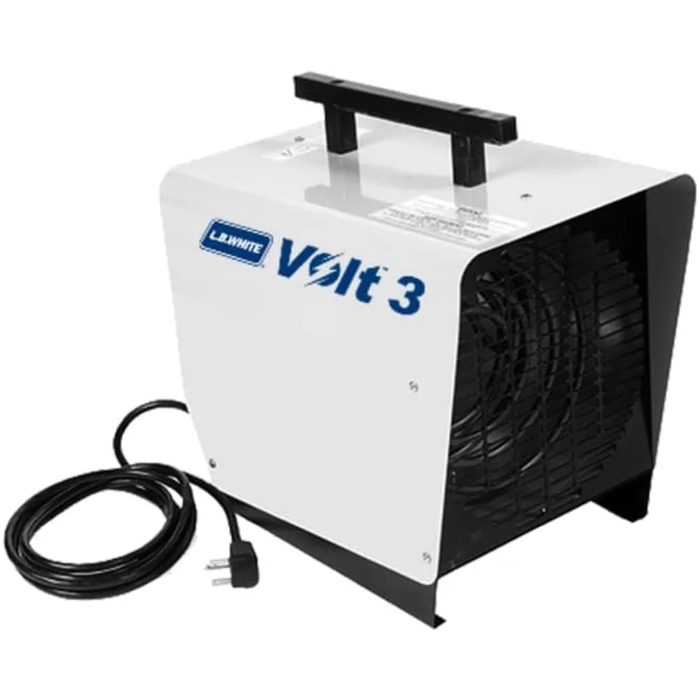 Volt 3 Electric Forced Air Portable Heater W/Ambient Thermostat - 32°F – 100°F, Indoor Space Heater for Industrial, Garage