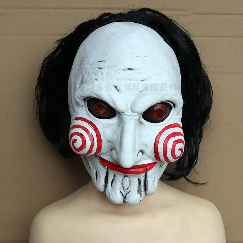 Jigsaw Killer Maske Kopfbedeckung Latexmaske Halloween Maskerade Party Cosplay Kostüm Requisiten Gruselige Accessoires