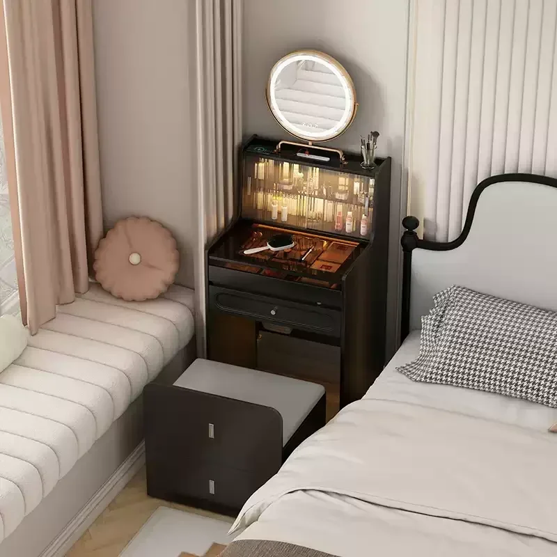 

Retro style 60 cm dresser small apartment bedroom bedside makeup table storage cabinet integrated 2024 new