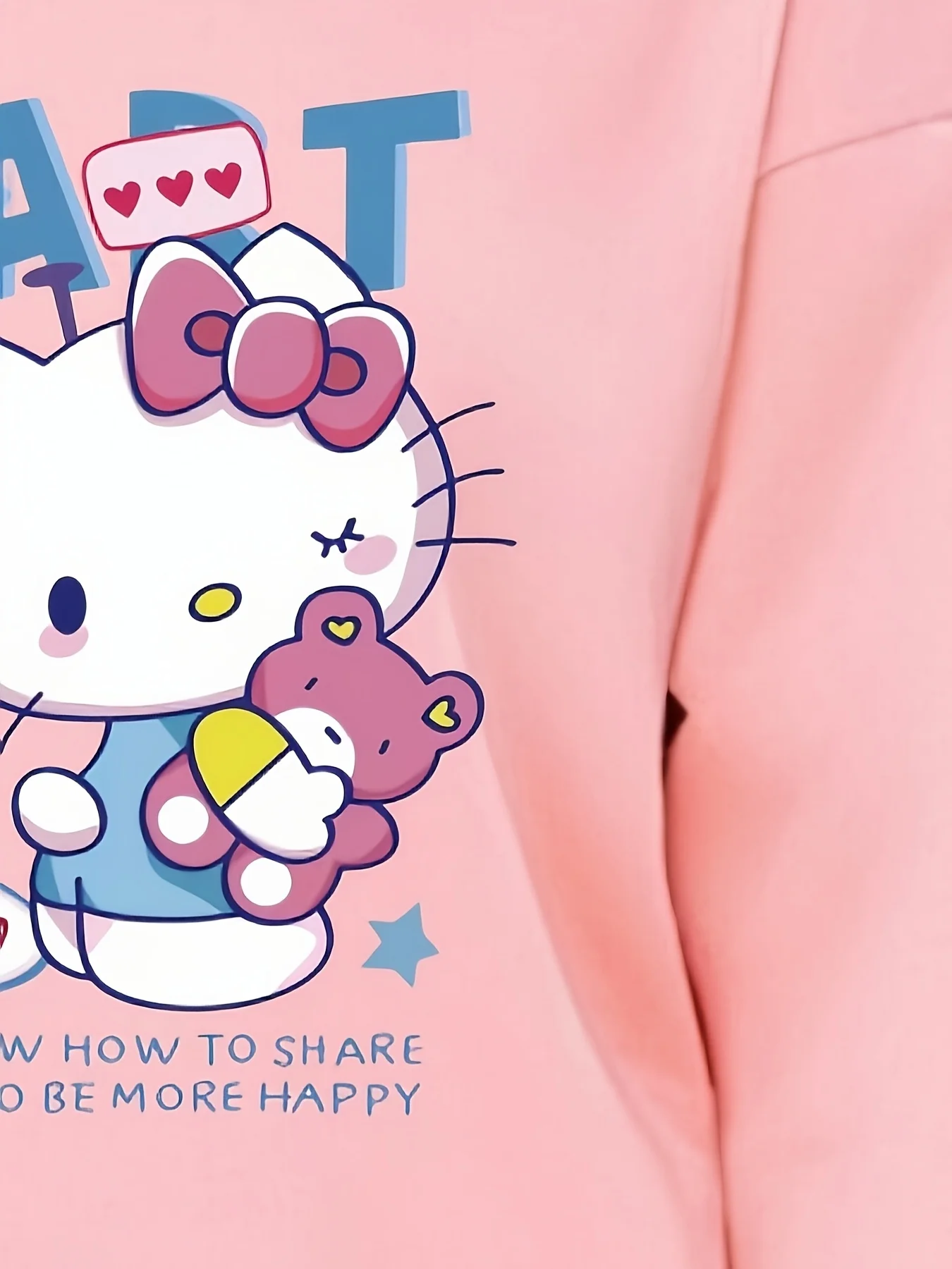 Sanrio Hello Kitty Women's Long-Sleeve Crew Neck Sweatshirt - Cute cartoon print, comfortable and stylish autumn/winter design.