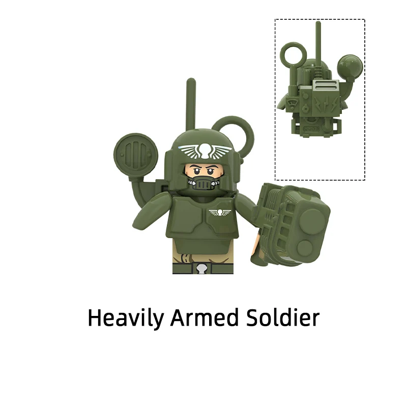 The Modern Heavily Armed Engineering Melee Assault Soldier Commander Signal Corps Model Blocks MOC Bricks Set Gifts Toys KT1037