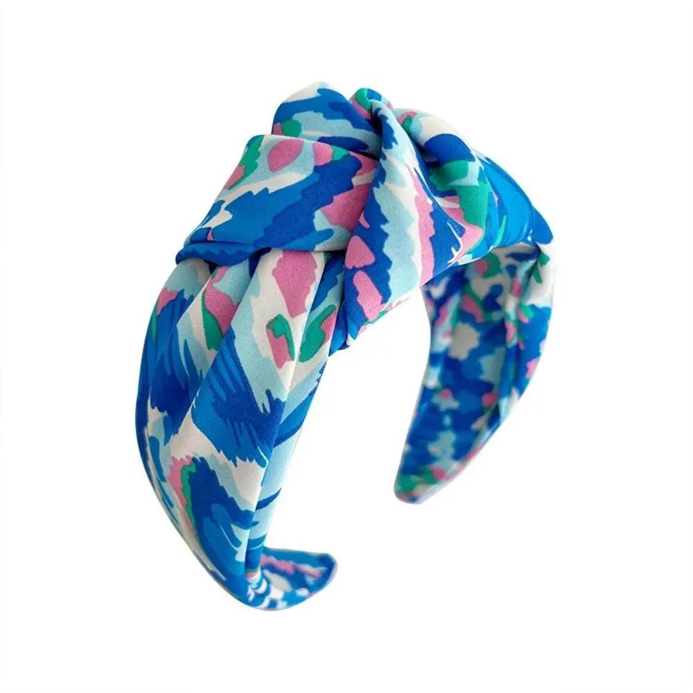 Koren-Style Satin Tiedye Hairband Flower Big Knot Headband Adult Hair Accessories Girls