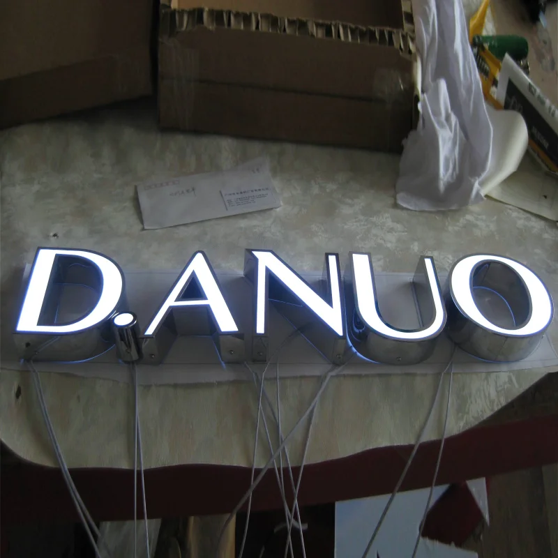 Factory Outlet Outdoor Waterdichte Acryl Rvs Led Letters Winkel Reclameborden