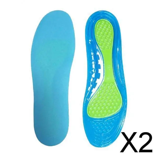 2X Silicone gel Athletic Series Sport Insole Walking Running Insoles L