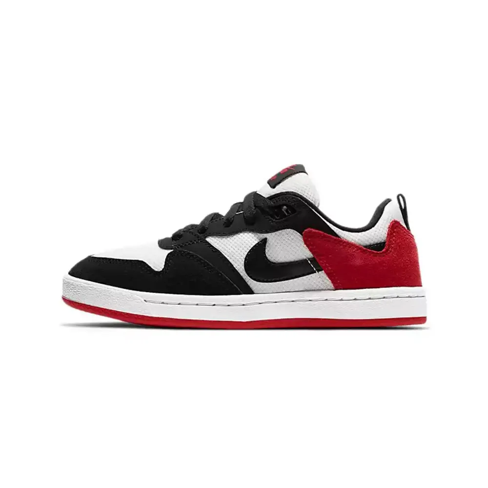 Nike SB Alleyoop Suede Low-Top Skate Shoes for Men in Black, White, and Red CJ0882-102 - view 2