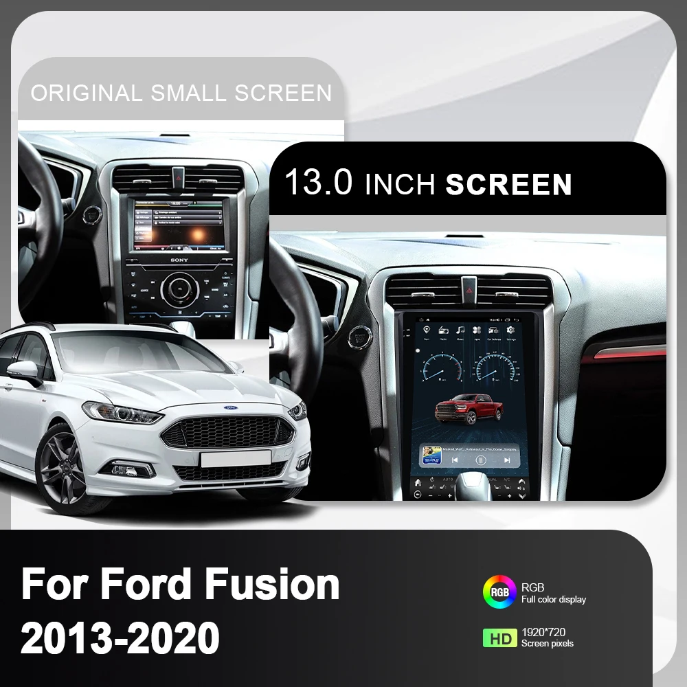 

13-дюймовый Android-экран для Ford Mondeo Fusion 2013 2020, автомобильный радиоприемник, GPS-навигация, мультимедийный плеер Carplay, автостерео головное устройство