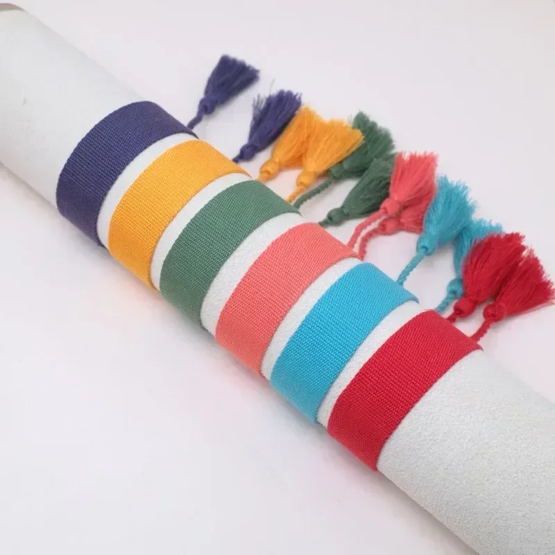 Bohemia Braided Fabric Bracelet for Women Bohemian Adjustable Bracelet Handmade Wrist Bracelet Tassel Fashion Jewelry Wholesale
