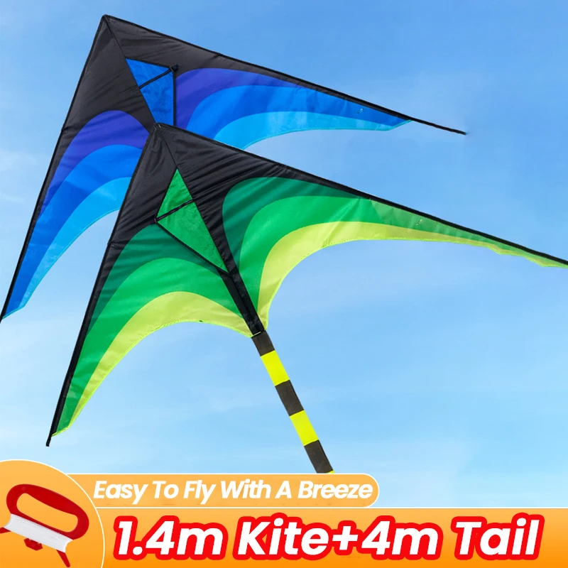 1.6M Kite 6M Tail Ripstop Nylon Large Wind Kites for Children Toy Outdoor Colorful Flying Kites Garden Toys 200M Kite String