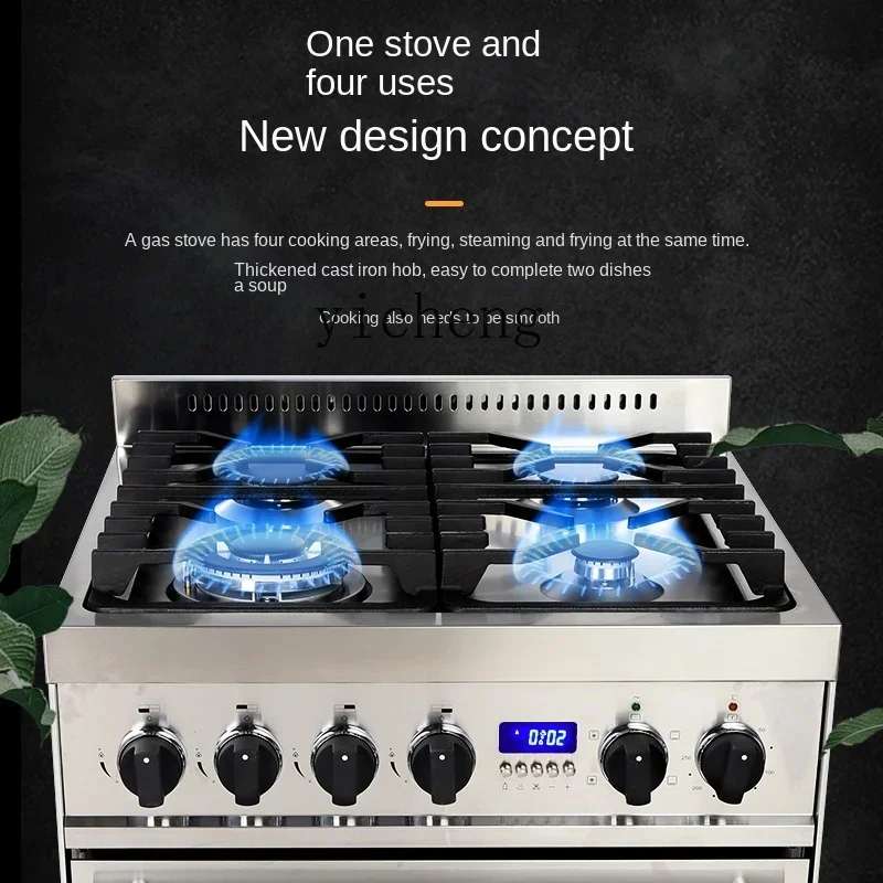 Tqh One-Piece Oven Stove Four-Head Gas Stove Electric Oven All-in-One European Gas Cookers