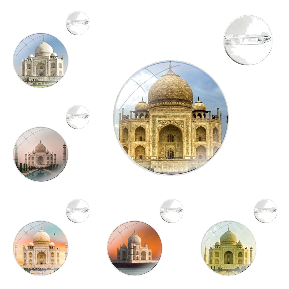 Badge Brooch Pin Accessories For Clothes Backpack Decoration gift Elegant Taj Mahal India scenery