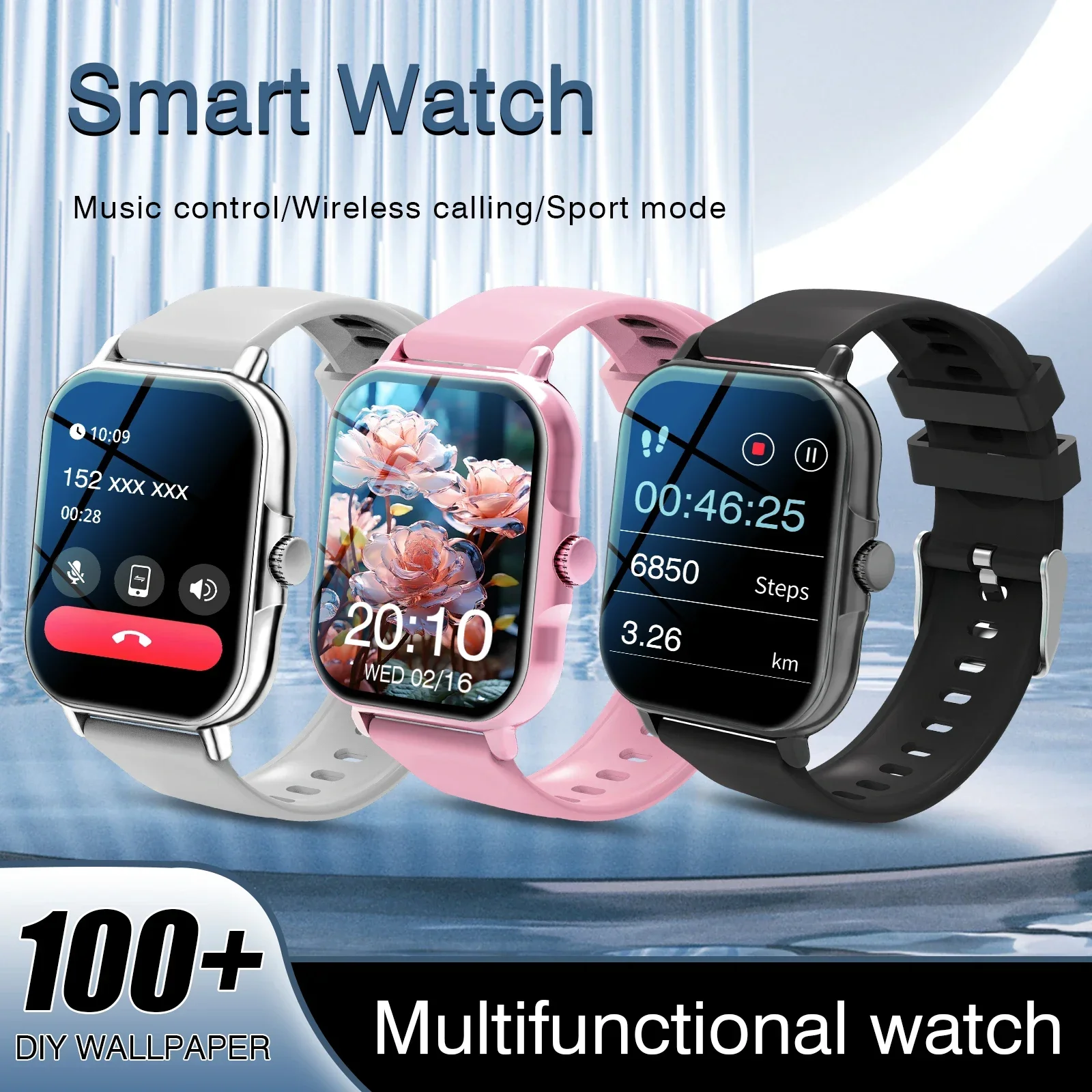 ساعة ذكية 2025، للجنسين، تصوير بالتحكم عن بعد، مكالمات لاسلكية، تذكير بالرسائل، مناسبة لنظام Android/iOS