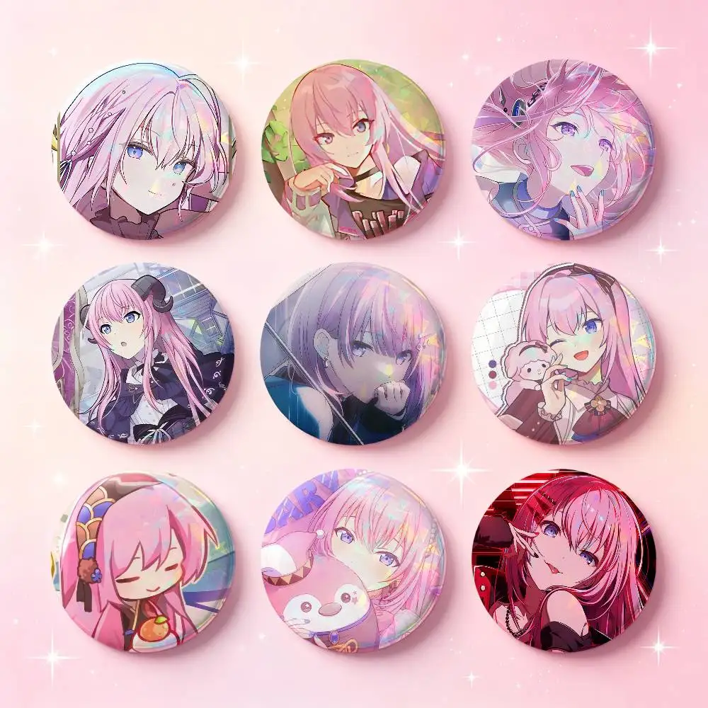 Megurine Luka Anime Figure Badges 25 32 44 58 75 Mm Round Cosplay Pin Bag Decor Fans Collect Friends Gifts Brooch Souvenir