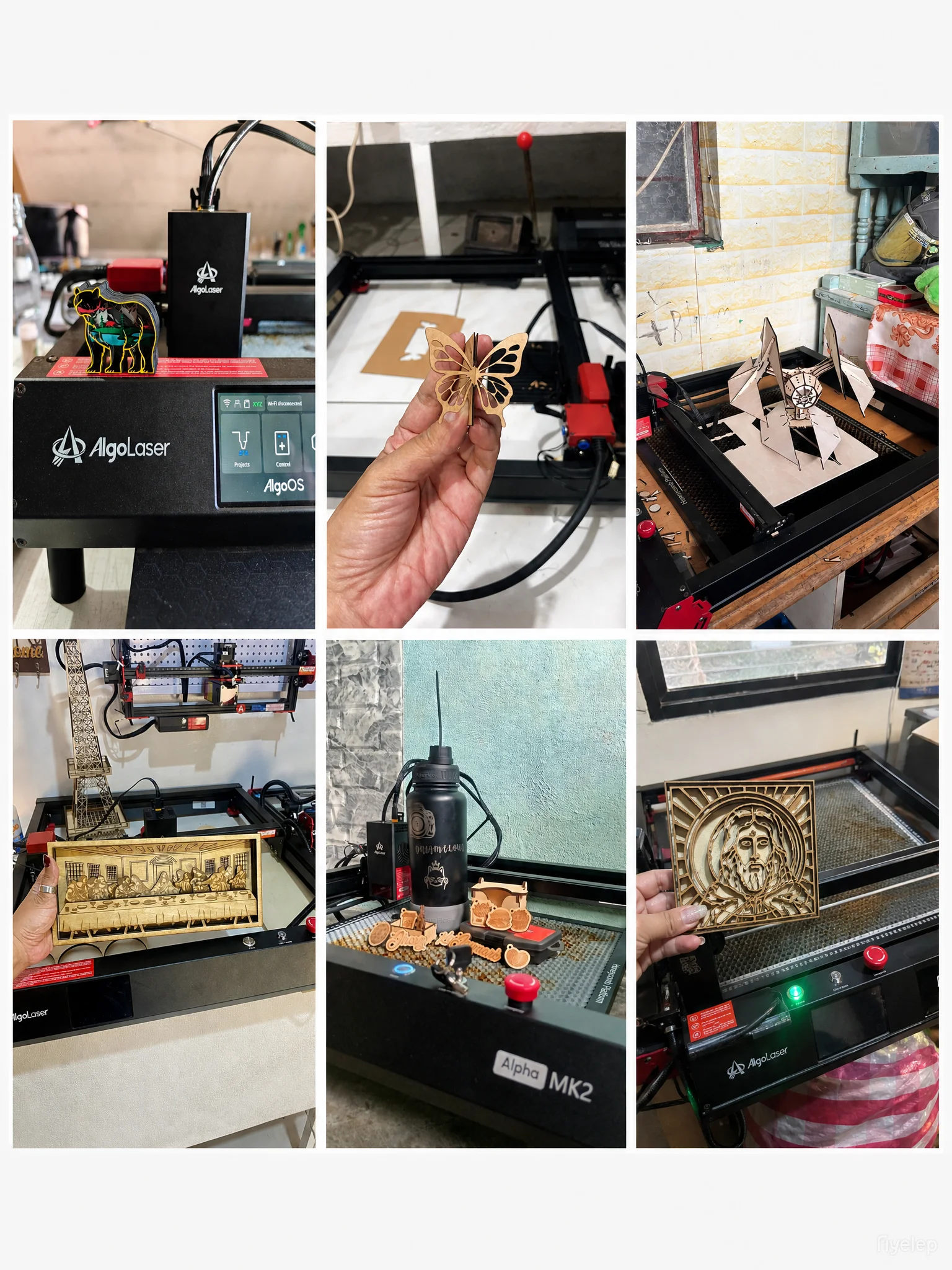 40x40CM/40X85CM 20W AlgoLaser Alpha MK2 with Air Pump/Rotary Chuck/Honeycomb Working Table/Raiser/10 pcs Marking Paper Optional