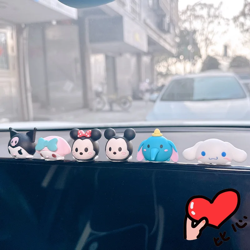 Car interior Kuromi My Melody Car rearview mirror Car decoration K2Y DIY products Car center console Cute doll stress relief acc