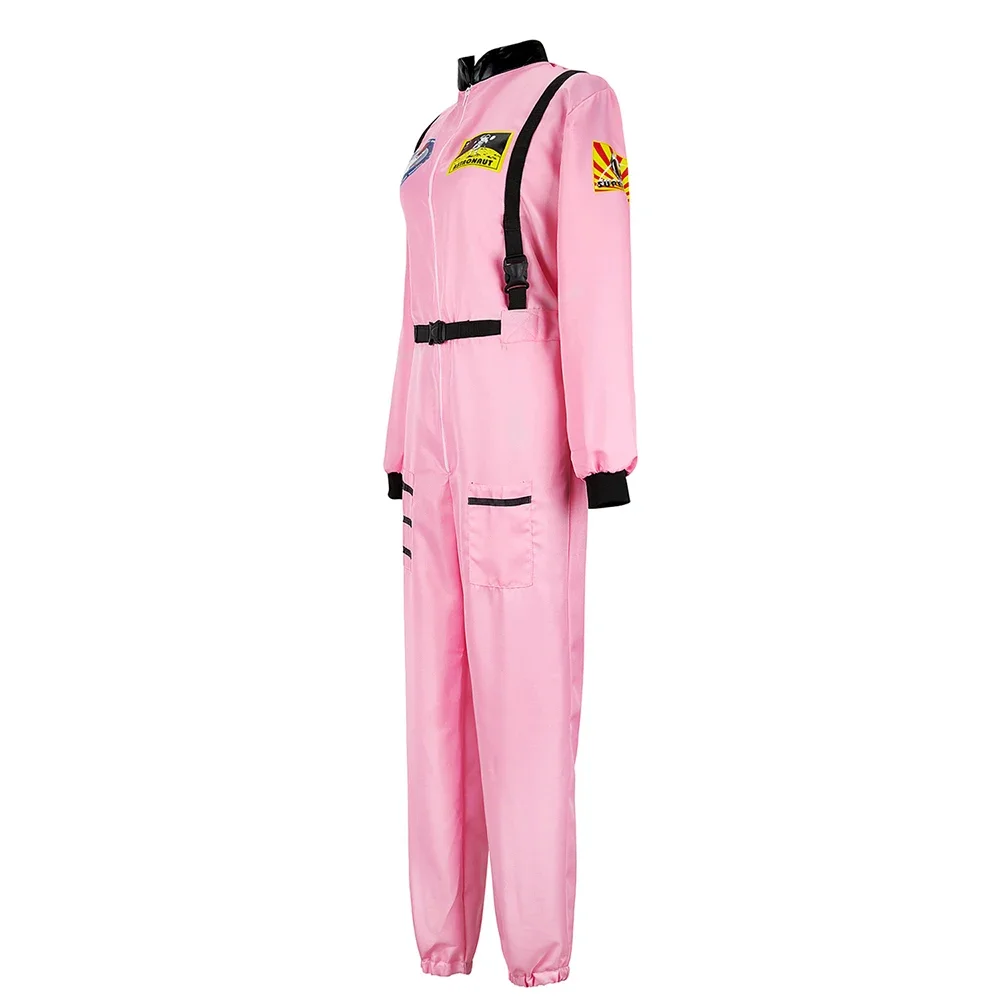 Women's Astronaut Costume Adult Flight Dress Up Party Coverall Space Cosplay Jumpsuit