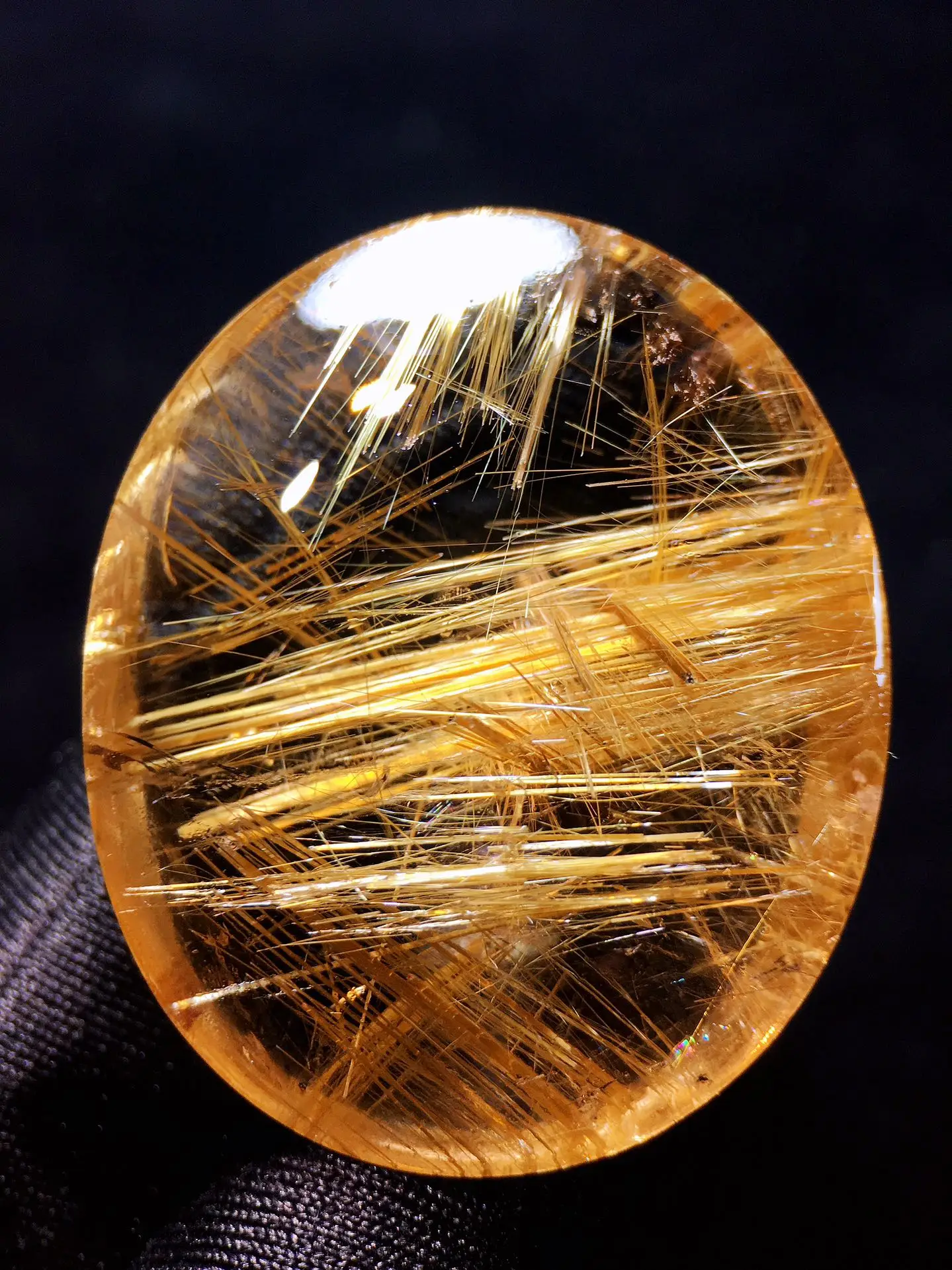 

Natural Gold Rutilated Quartz Pendant Jewelry 39*32.6*13.8mm Oval Big Bear Men Women Brazil AAAAAAA