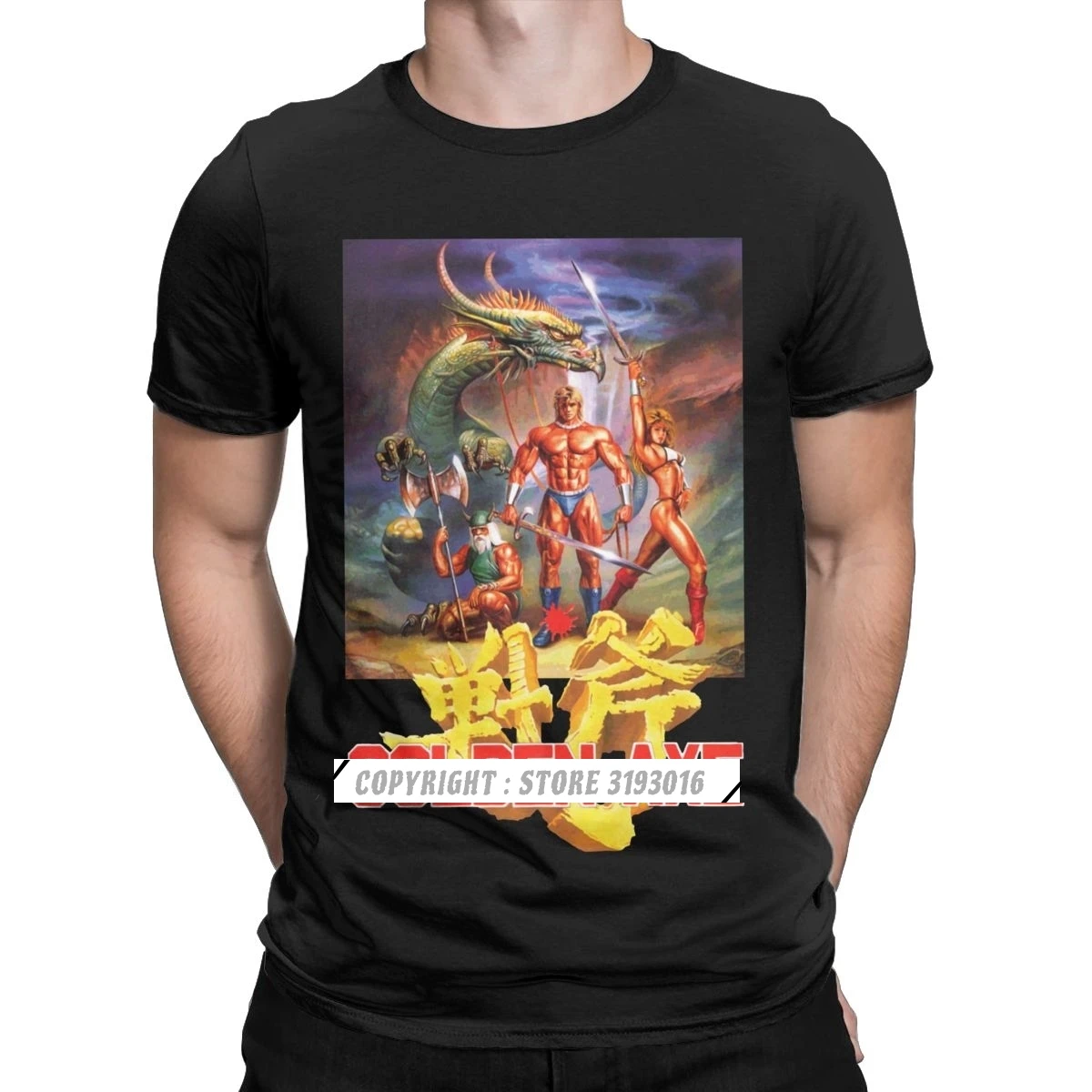 Golden Axe Streets Of Rage Tee Shirt for Men Pure Cotton Vintage Tshirt Retro Axel Blaze Fighting Game Tees