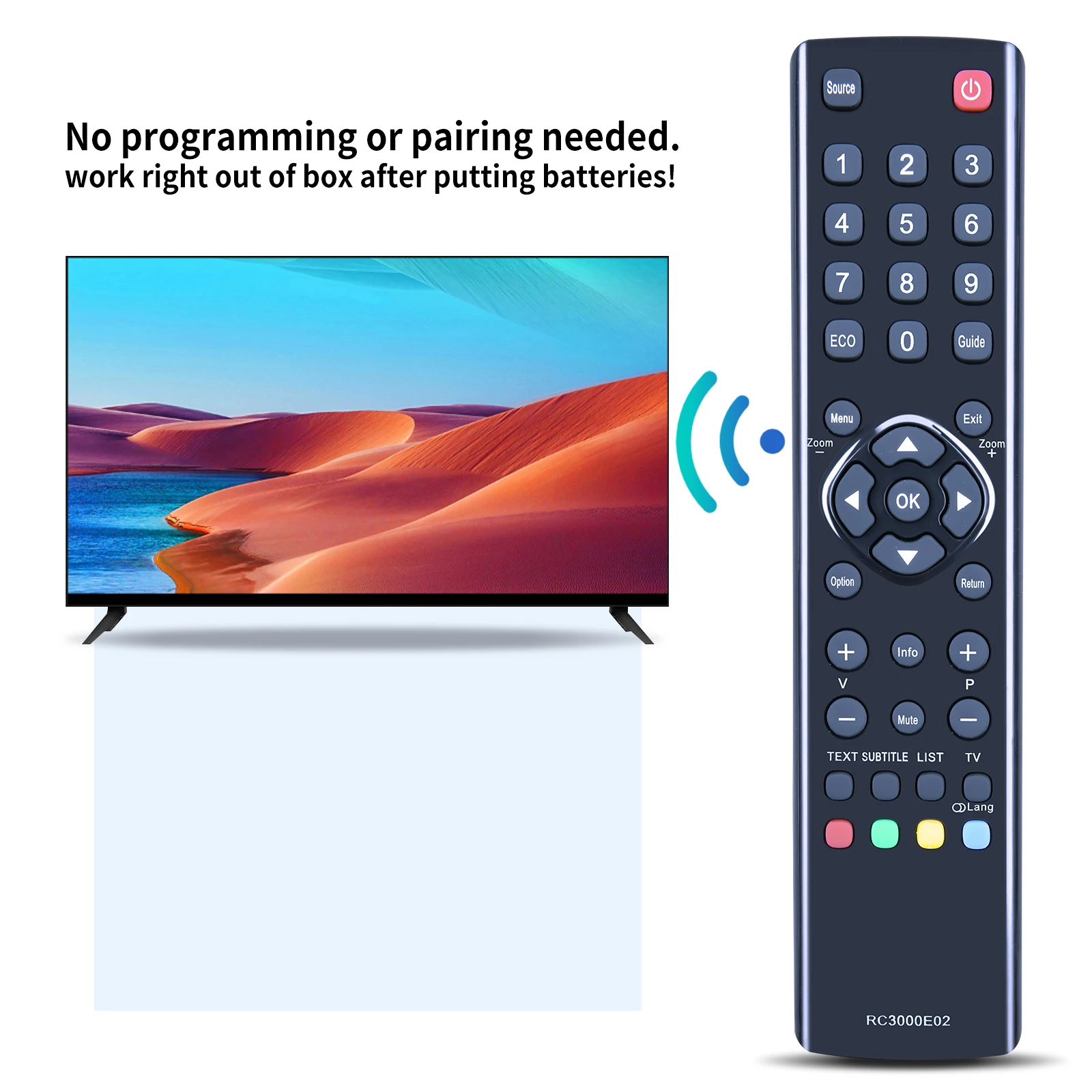 Remote Control RC3000E02 Use for TCL THOMSON LED LCD Smart TV Controller Replacement