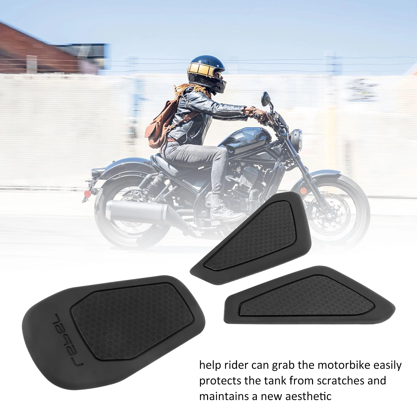 

Gas Protectors Fuel Side Sticker Motorcycle Fuel Sticker Rubber Knee Cover Pads for CMX1100 REBEL1100