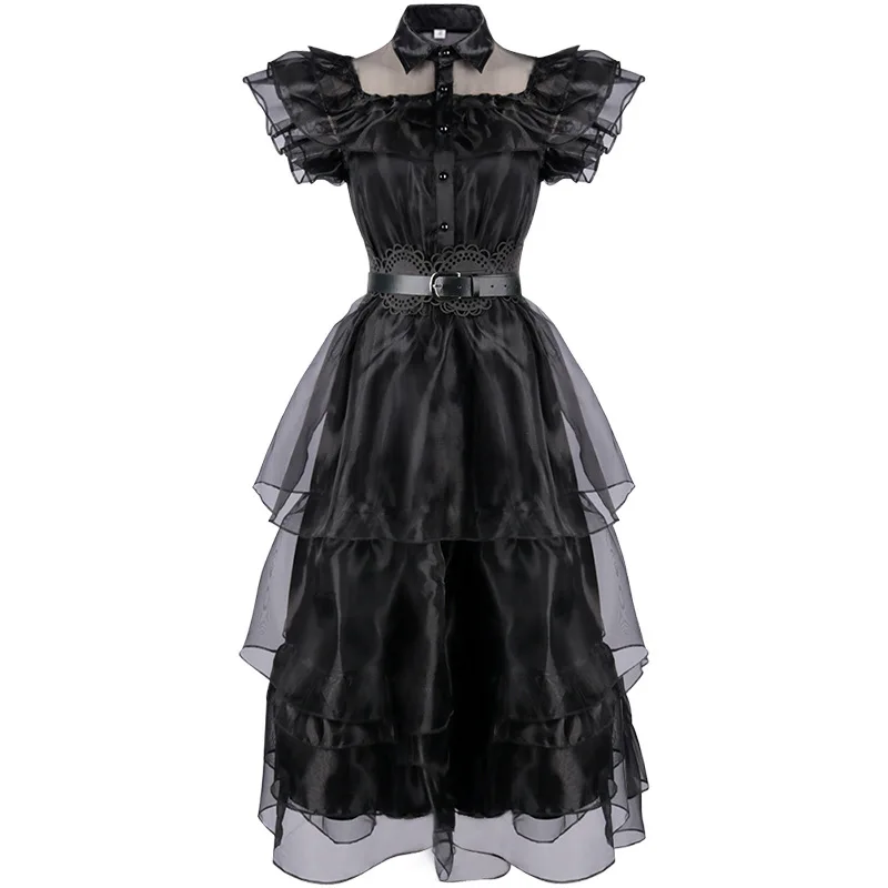 الأربعاء الموسم 2 كوس البدلة آدامز فاميلي فستان طباعة تنورة فستان الرقص تأثيري حلي بدلة الأطفال