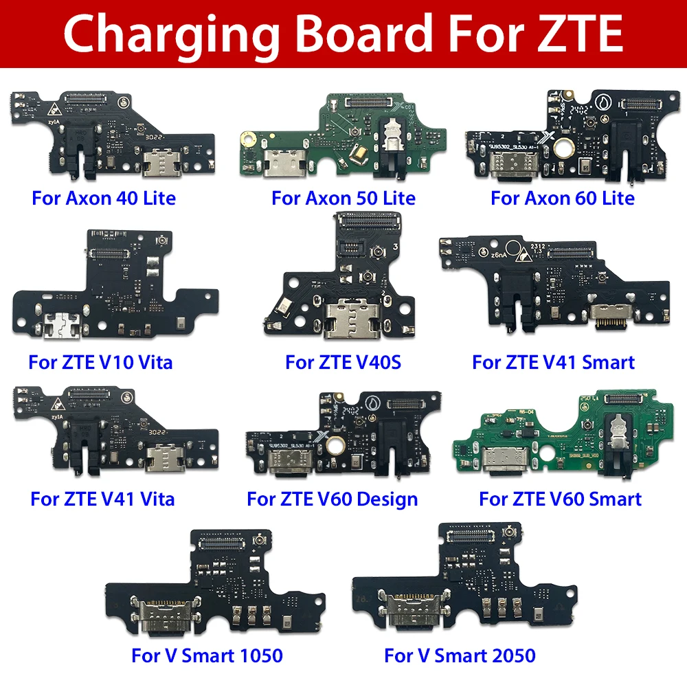 

USB-порт для зарядки, док-станция, разъем для зарядного устройства, гибкая плата для ZTE Axon 40, 50, 60 Lite V Smart 2050 V40 V41 Vita V40S V41 V60, дизайн
