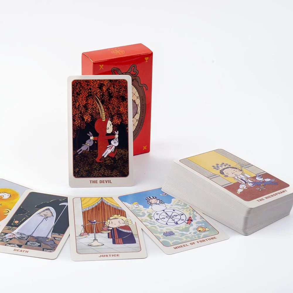 78 Pcs Joyful Whimsical Cute Baby Cartoon Tarot Deck - an Intuitive And Magical 78-Card Deck for Divination And Self-Discovery