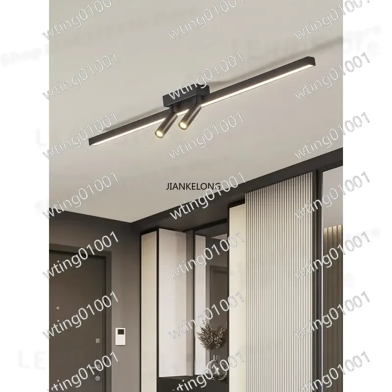 for Modern LED Line Ceiling Lamp Gold Black Fixture for Living Room Dining Master Bedroom Study Bright Illumination Home