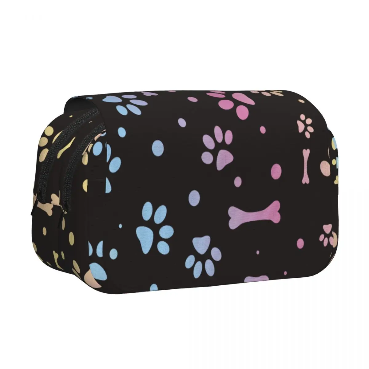 

Double Clamshell Pen Case Animal Dog Paw And Bone Pencilcases Pen Kids Bags Zipper Stationery