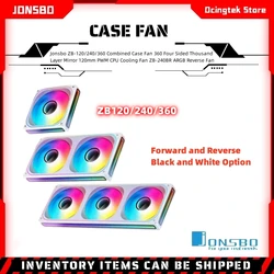 Jonsbo ZB-120/240/360 Combined Case Fan 360 Four Sided Thousand Layer Mirror 120mm PWM CPU Cooling Fan ZB-240BR ARGB Reverse Fan