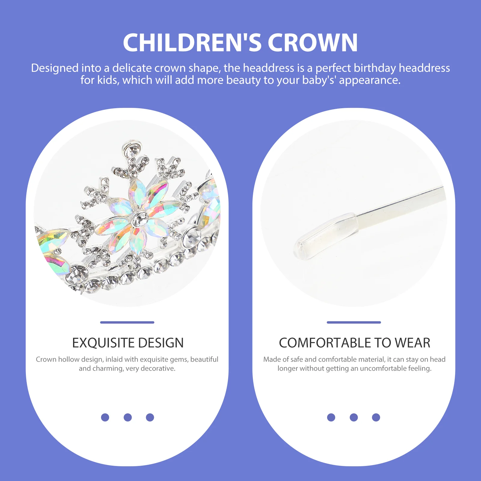 Children's Crown Headband Snowflake Hair Decor Party Fairy Bands Delicate Headdress Festival Wear Birthday