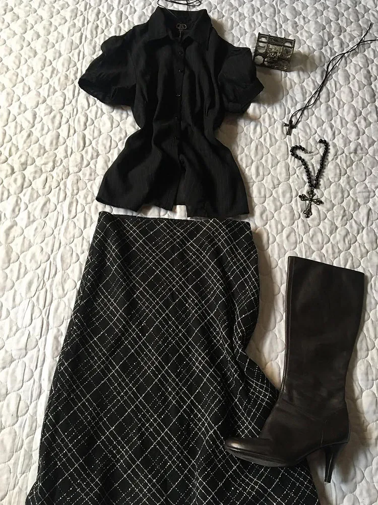 Originele Retro Bla irt Top Slim Fit Koreaanse Sle Pendelen Design Zomer Nieuwe collectie voor jonge vrouwen Polyester katoenmix