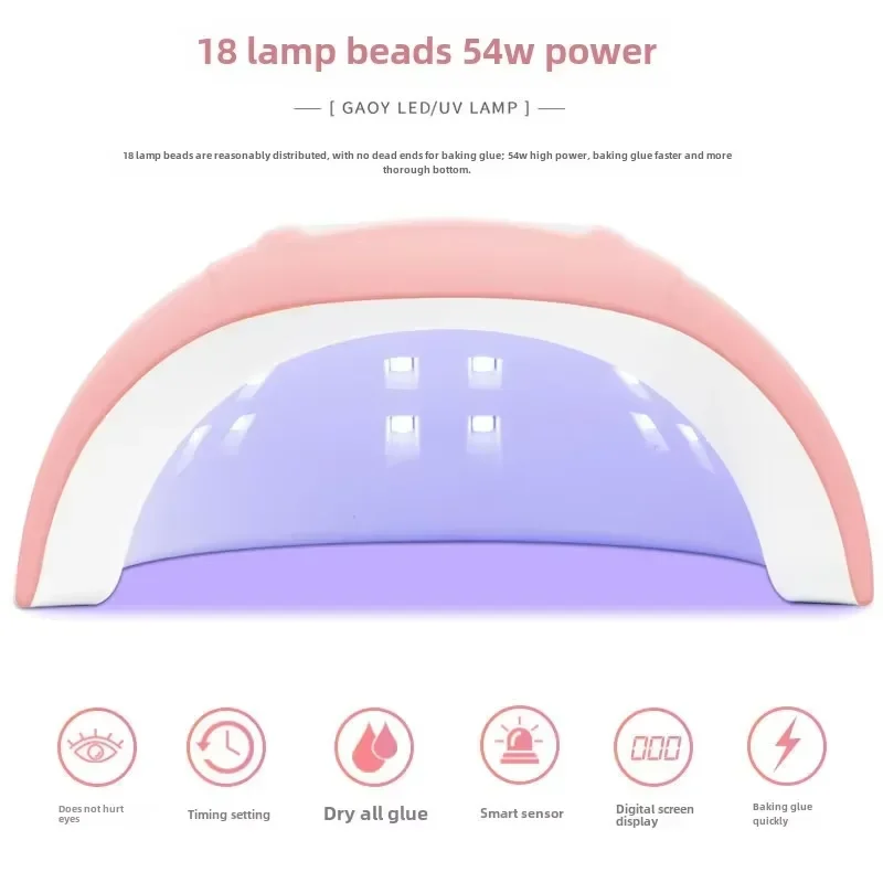 Profesjonalna lampa do paznokci LED do manicure, lampa UV do suszenia paznokci, urządzenie do paznokci UV Gel LED, inteligentny czujnik, wtyczka USB