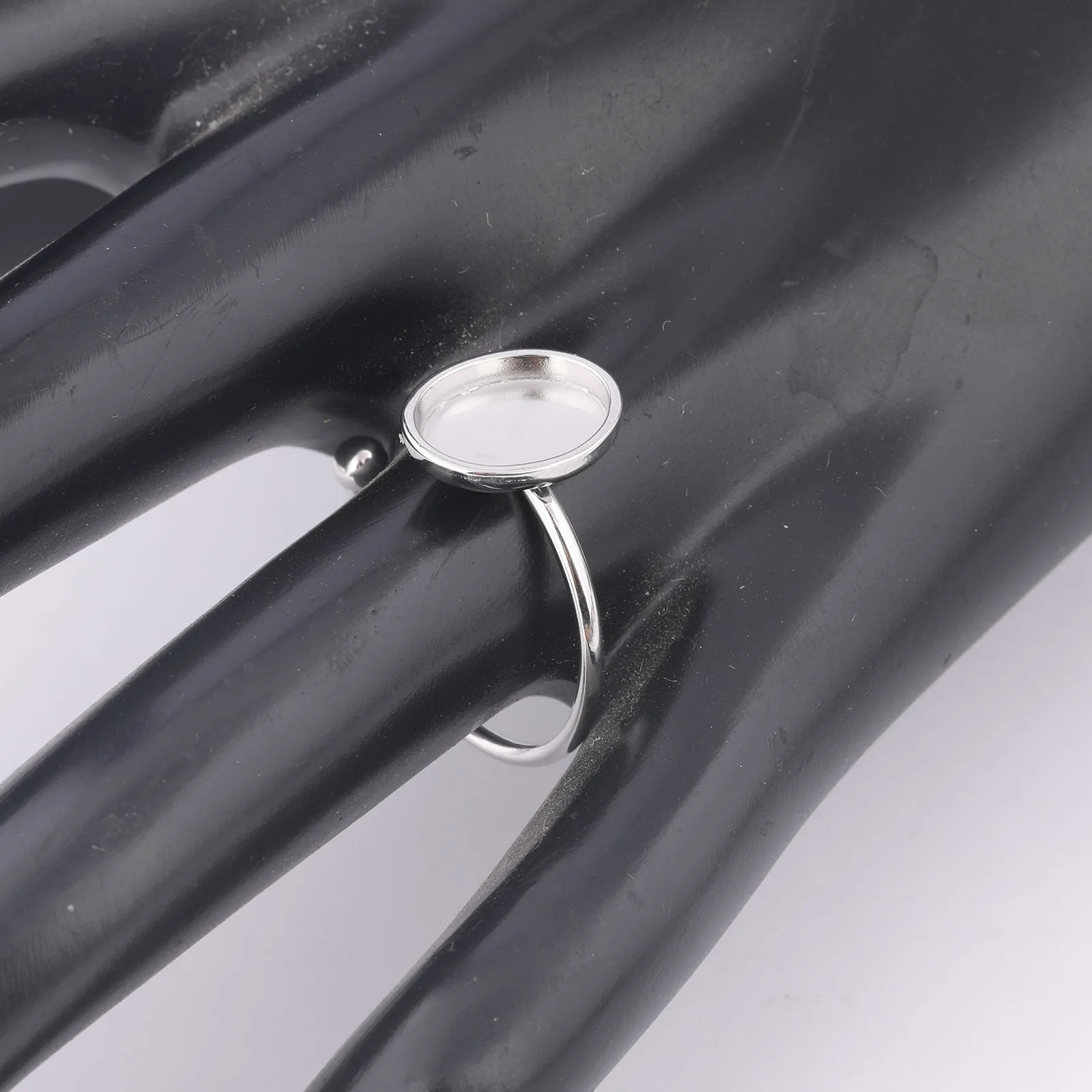 10pcs Stainless Steel Fit 8x10mm Oval Cabochon Ring Bsae Setting Blanks Diy Fingerring Bezels For Jewelry Making