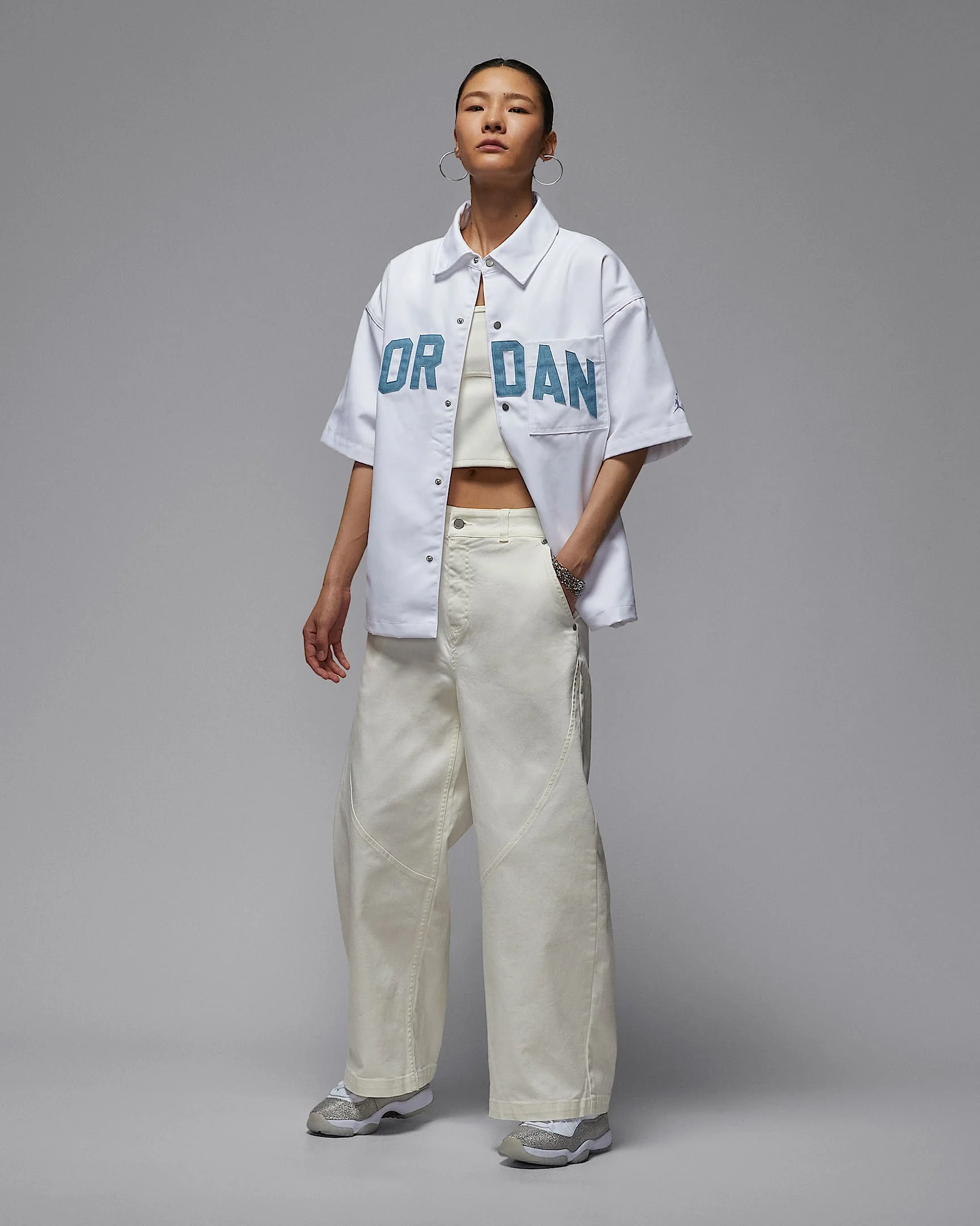 بنطال جوردان فلايت 91 للسيدات فضفاض وواسع الساق #5